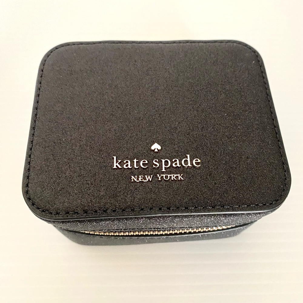 NWT Kate Spade Tinsel Boxed Jewelry Holder Glitter (Black) - Picture 8 of 8